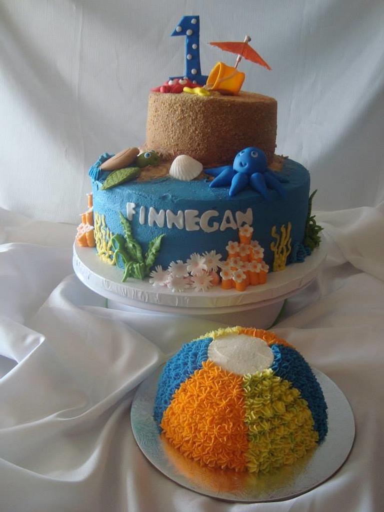 Order 8 Inch Fondant Beach Themed Cakes for Ladies | CakeDeliver