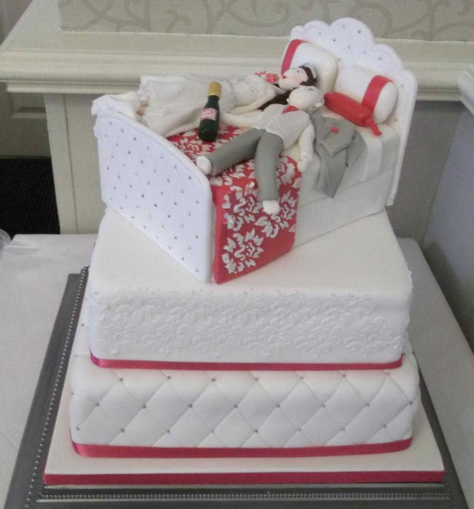 Bed Wedding Cake - Cake by Jayne Worboys - CakesDecor