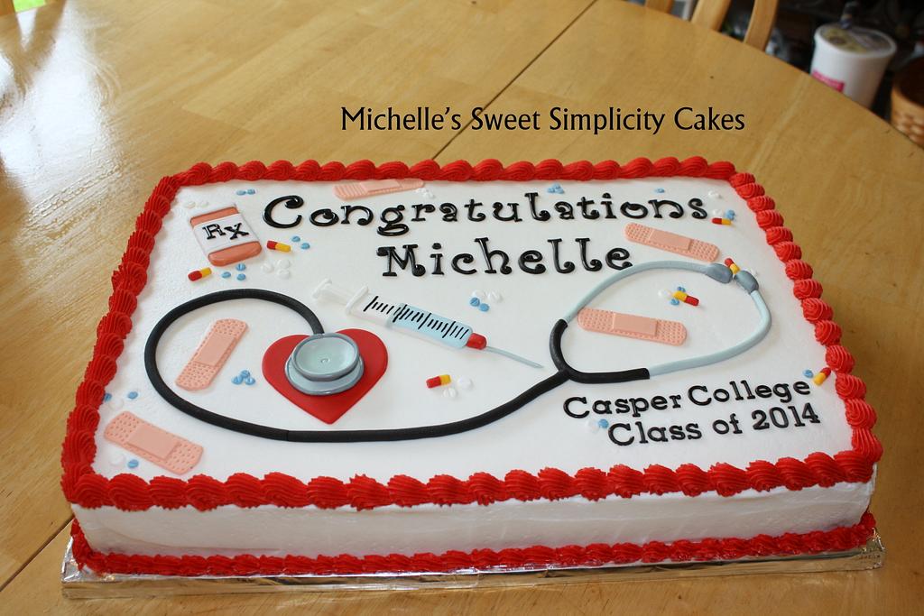 Nursing School Graduation Cake by Michelle