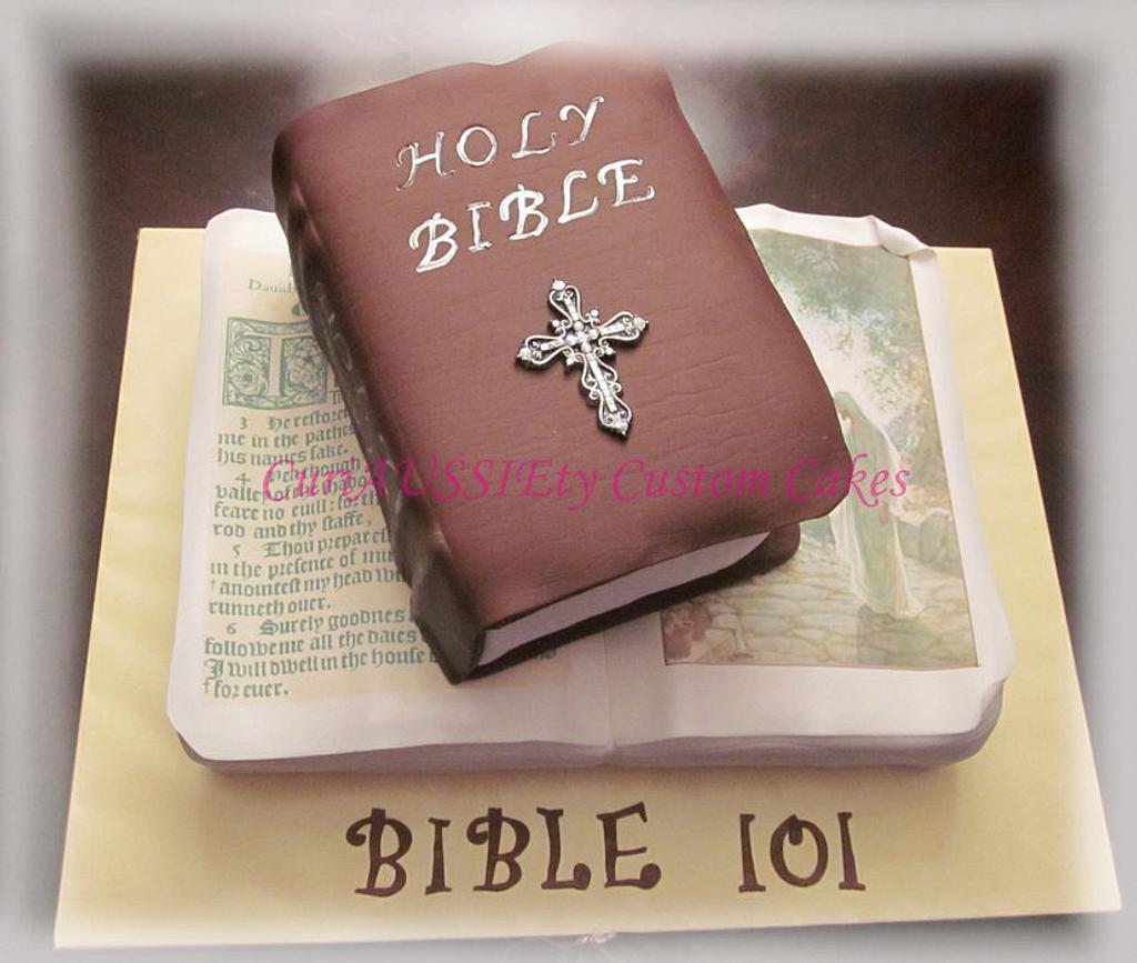 3D Christian Bible Book Fondant Cake - LE PETIT EMPIRE Designer Cakes