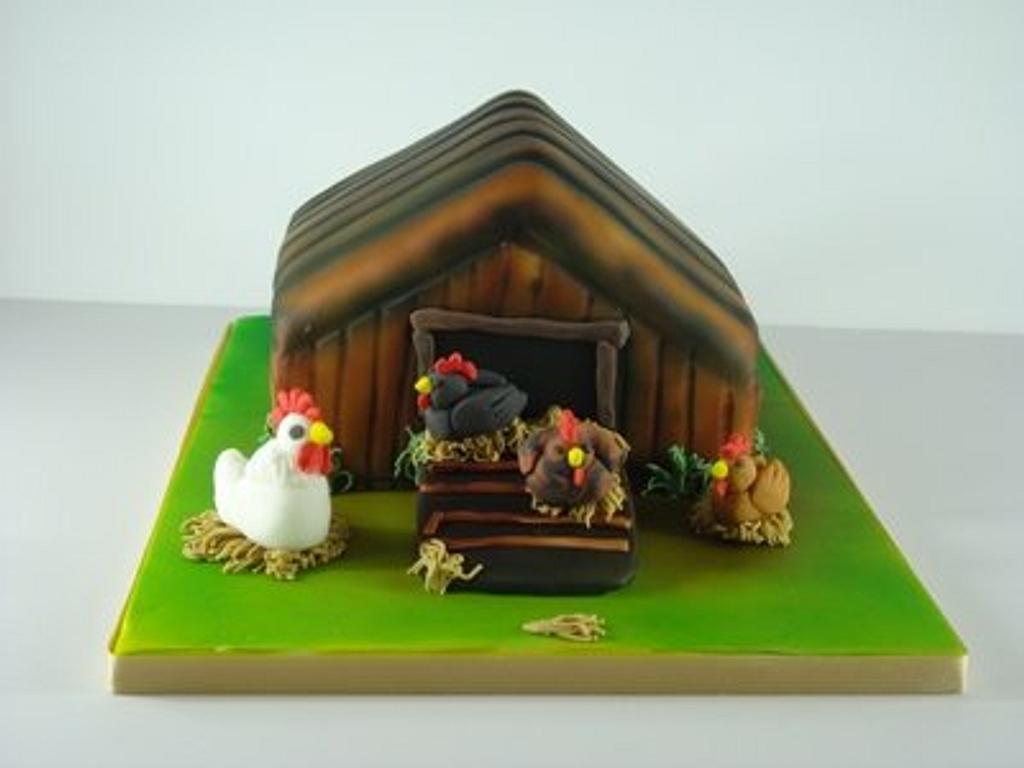 Chicken Coop Cake Cake by ClearlyCake CakesDecor
