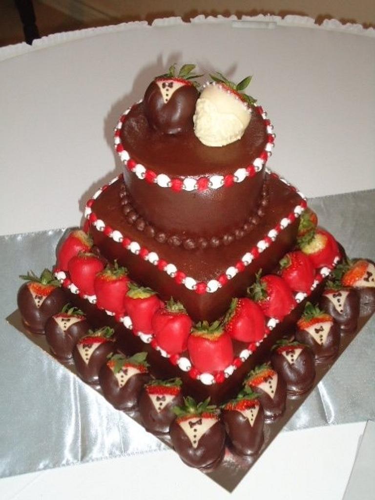 Grooms Cake with Strawberries - Cake by Kim Leatherwood - CakesDecor