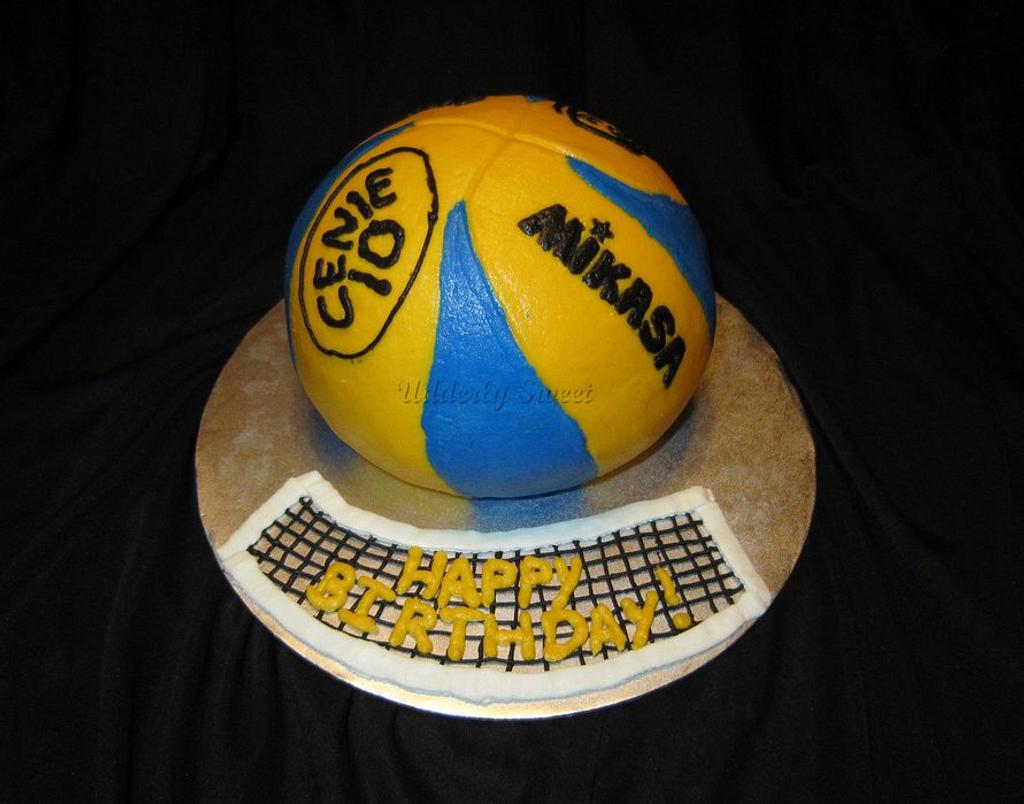 Closer view of fondant details on whimsical volleyball cake. #fondant #cake…  | Volleyball cakes, Volleyball birthday cakes, Sport cakes