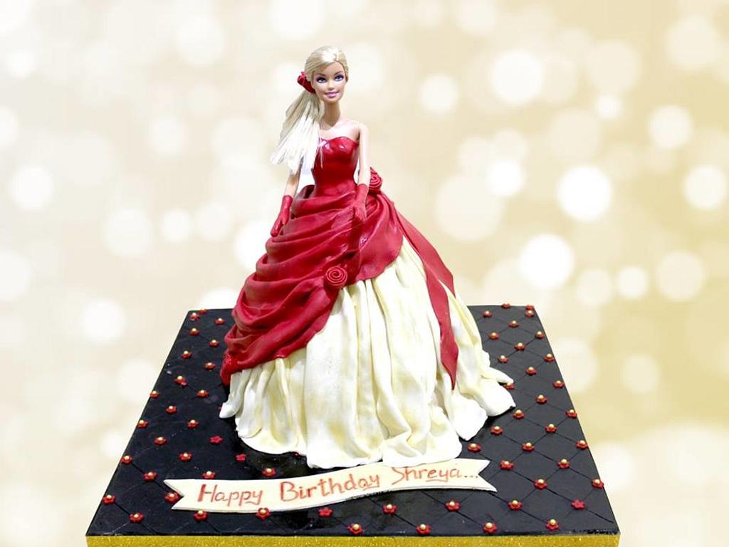 Delicious Barbie Doll Cake for Kids Party to Mysore, India