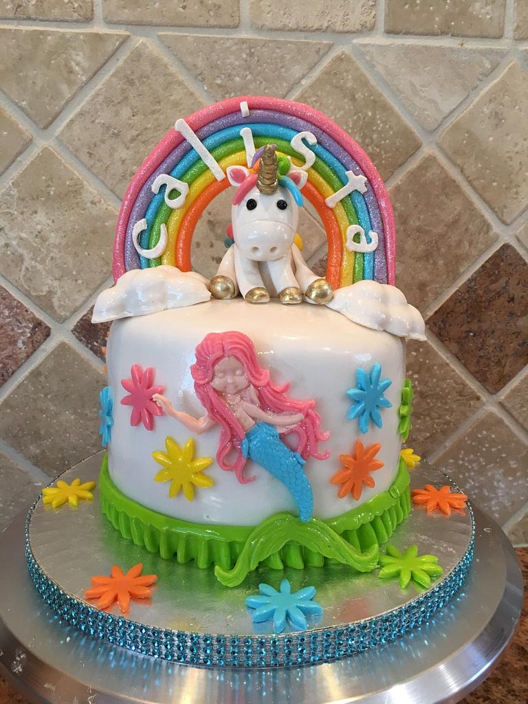 Unicorn Mermaid Cake - YouTube