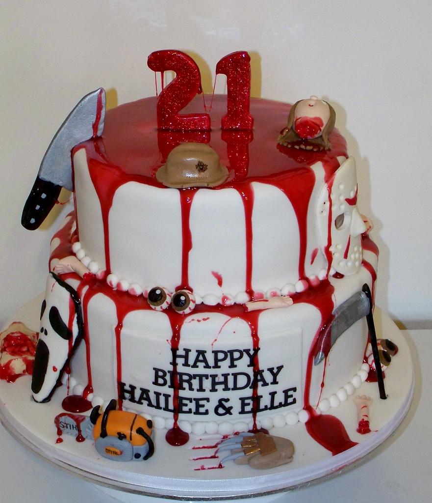 Horror movie birthday cake | Scary cakes, Halloween birthday cakes, Scary  halloween cakes