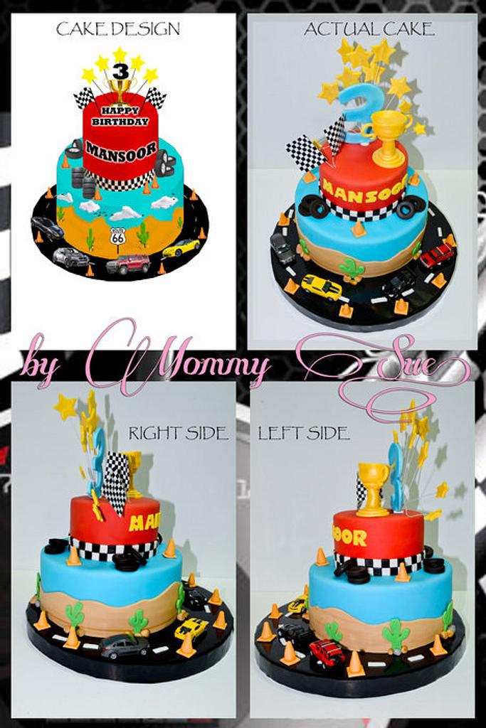 Racing Cars Themed Cake - Cake by Mommy Sue - CakesDecor