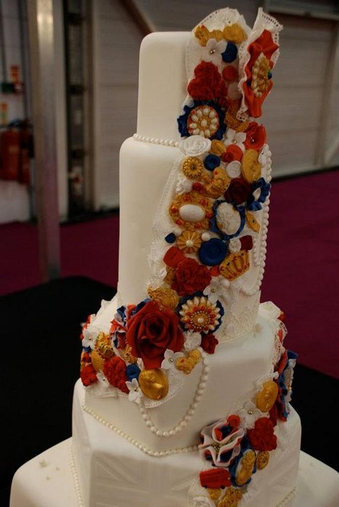 Diamond Jubilee theme wedding cake Cake by CakesDecor