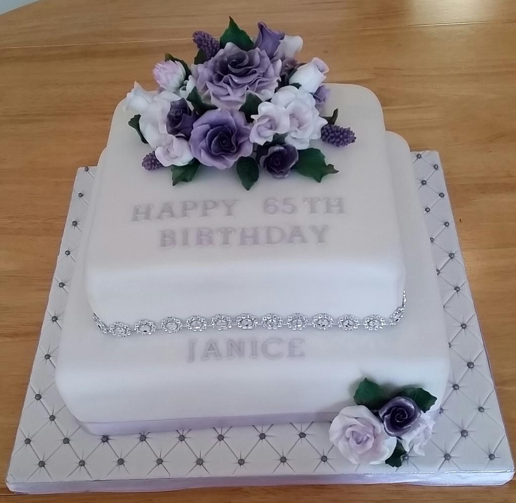 Two Tier Cake Roses in Lilac - Cake by Sugar Chic - CakesDecor