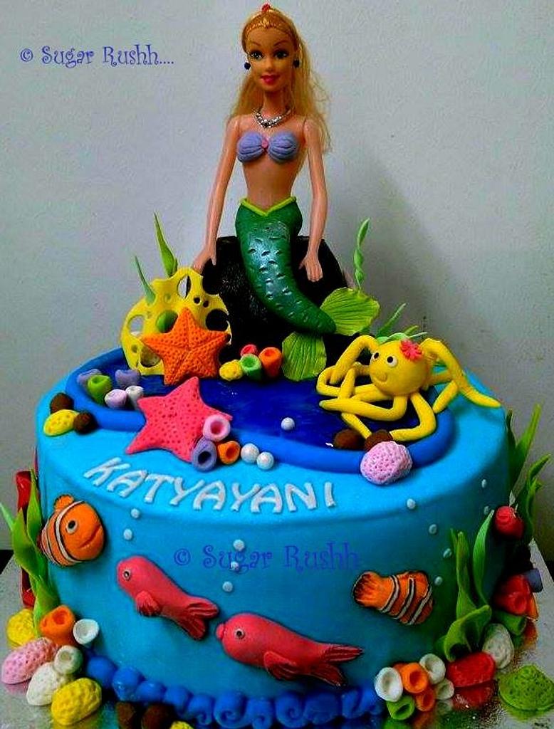 How to Make Mermaid Doll cake | without fondant mermaid doll cake | jalpari  | जलपरी | swaad hatacha - YouTube