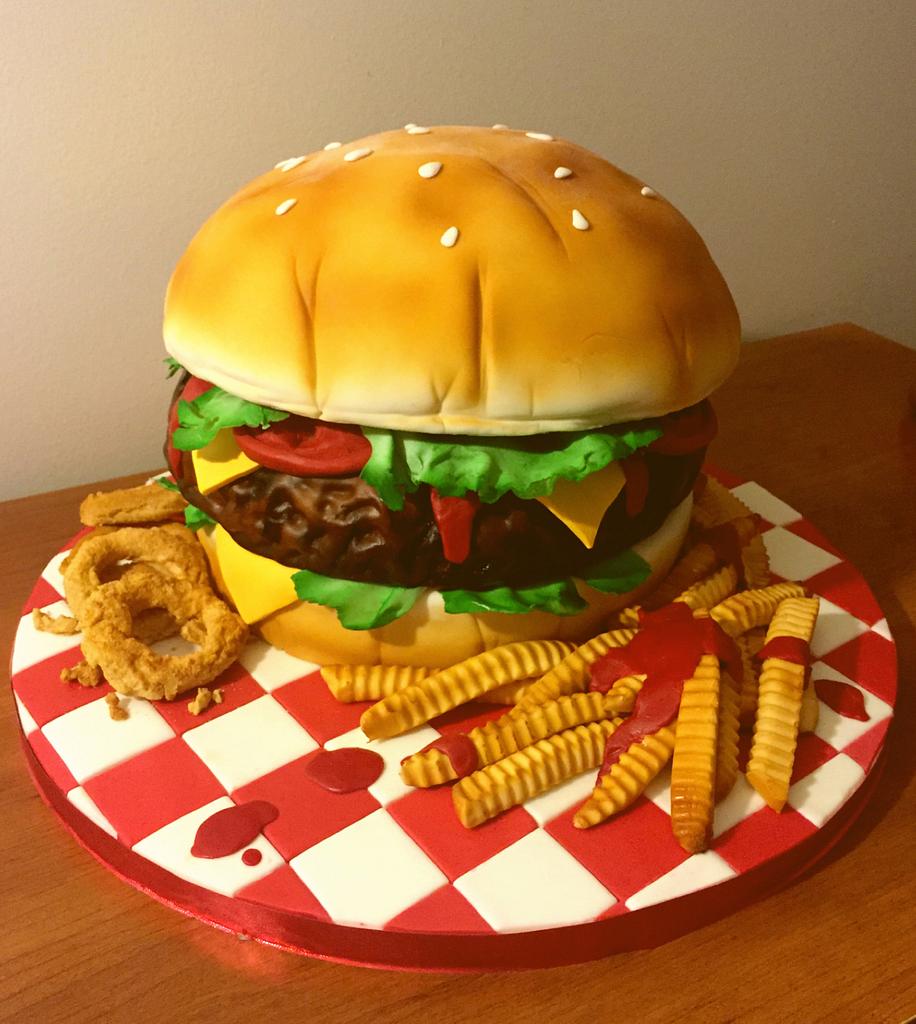 Burger & fries birthday cake! - Picture of Dragonfly Desserts, Alma -  Tripadvisor