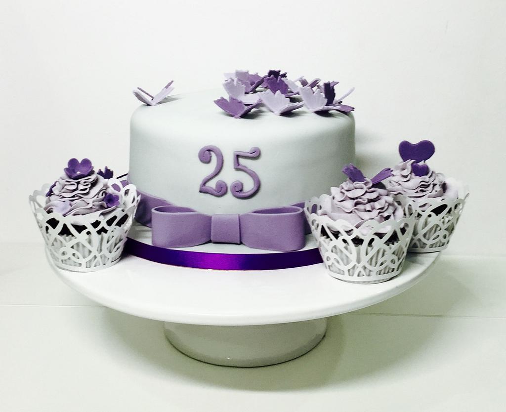 Simple 25th wedding anniversary cake - Decorated Cake by - CakesDecor