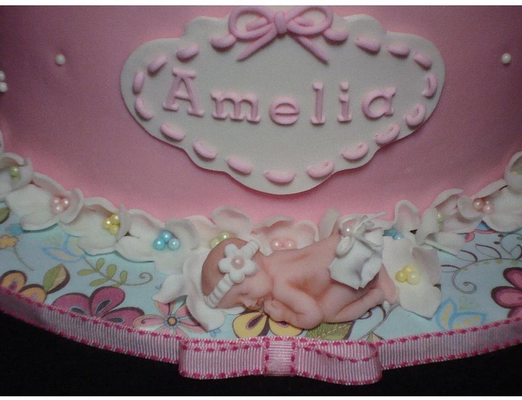 Awaiting Baby Amelia - Cake By Toni (white Crafty Cakes) - Cakesdecor