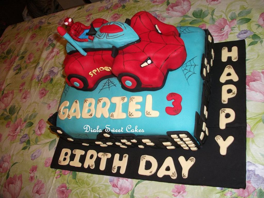 Spiderman Car Cake - Cake by DialaSweetCakes - CakesDecor