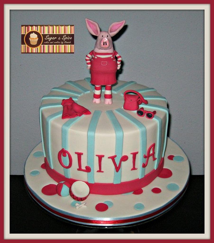 olivia the pig sheet cake
