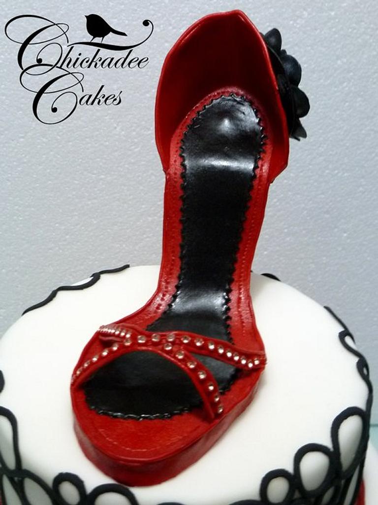 red shoe cake - Cake by Chickadee Cakes - Sara - CakesDecor