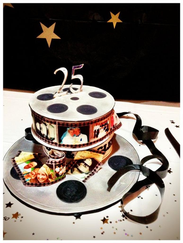 25th Wedding Anniversary Cake - Hollywood theme - - CakesDecor
