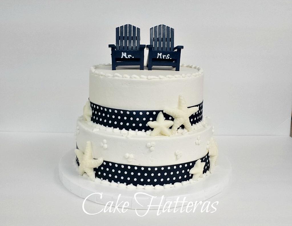 Navy Blue Beach Wedding Cake Cake By Donna Tokazowski Cakesdecor 8197