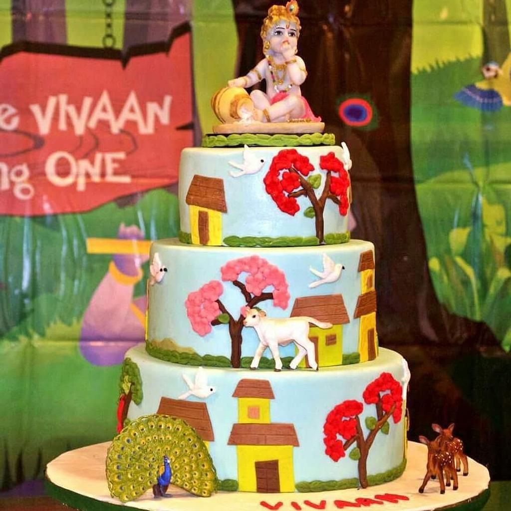 Janmashtami special... Birthday cake for krishna... 😇 🥰 🎂 . . .  #janmashtami #krishna #laddugopal#harekrishna #cakedecorating #c... |  Instagram
