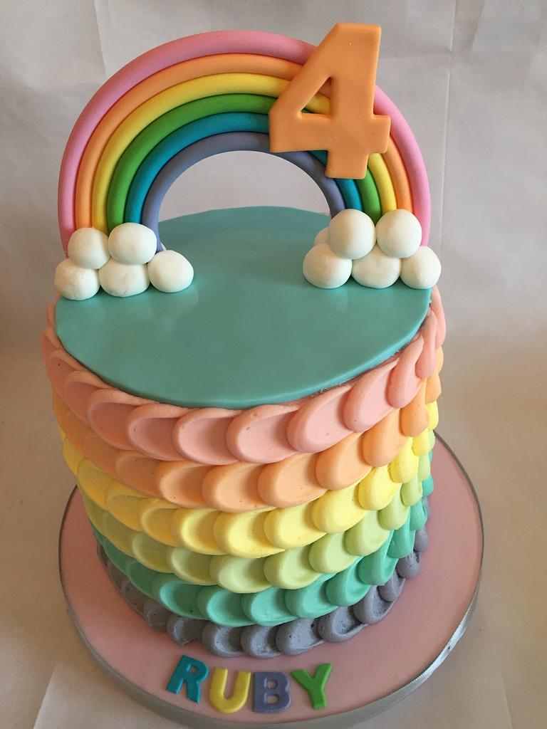 Rainbow buttercream - Cake by jen lofthouse - CakesDecor