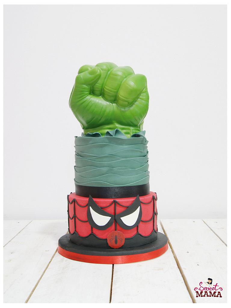 Spiderman & Hulk cake and party - Decorated Cake by - CakesDecor