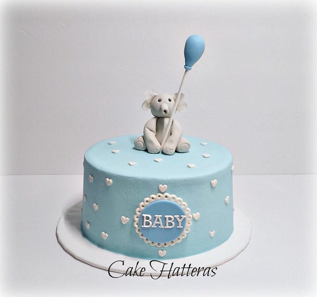 45 Cake Ideas to Remember for Baby's First Milestone : Baby Blue Two-Tiers