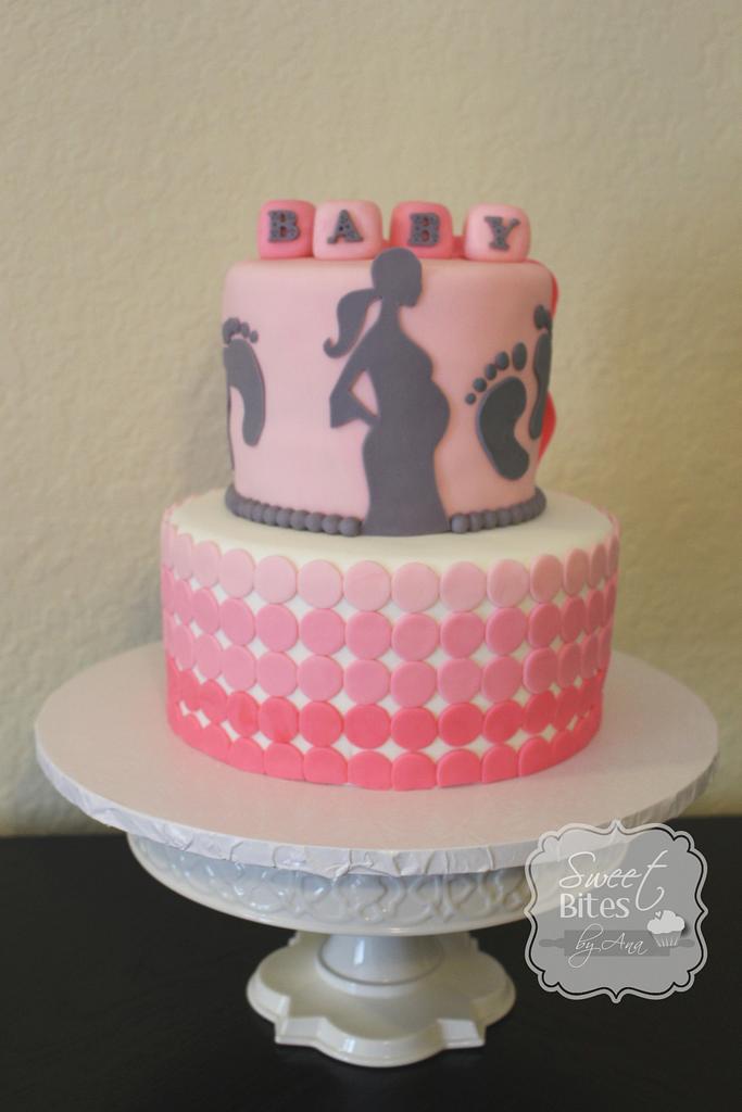 Pink Ombre Baby Shower Cake Cake By Sweet Bites By Ana Cakesdecor