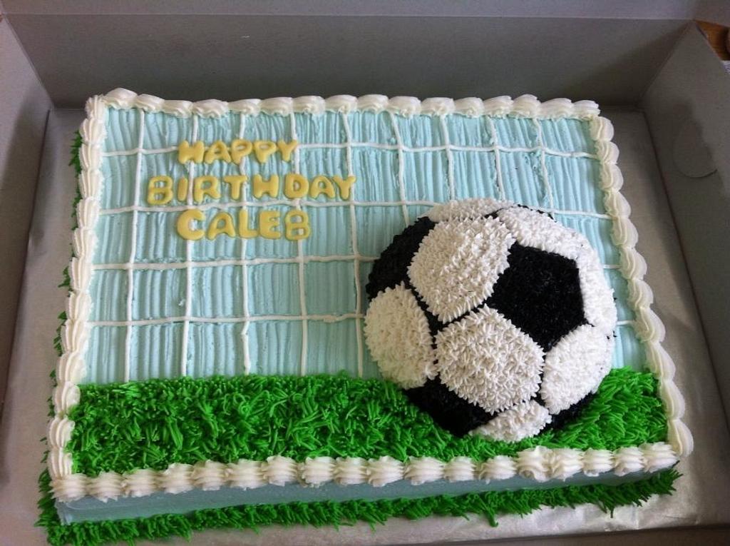 Soccer Ball in a Field Cake - Decorated Cake by cakes by - CakesDecor