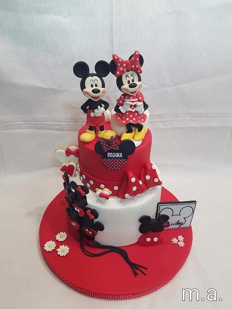 minnie and mickey mouse cake - Decorated Cake by Isabel - CakesDecor