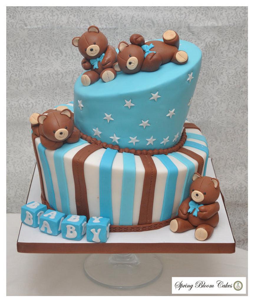 Teddy bear themed store baby shower cake