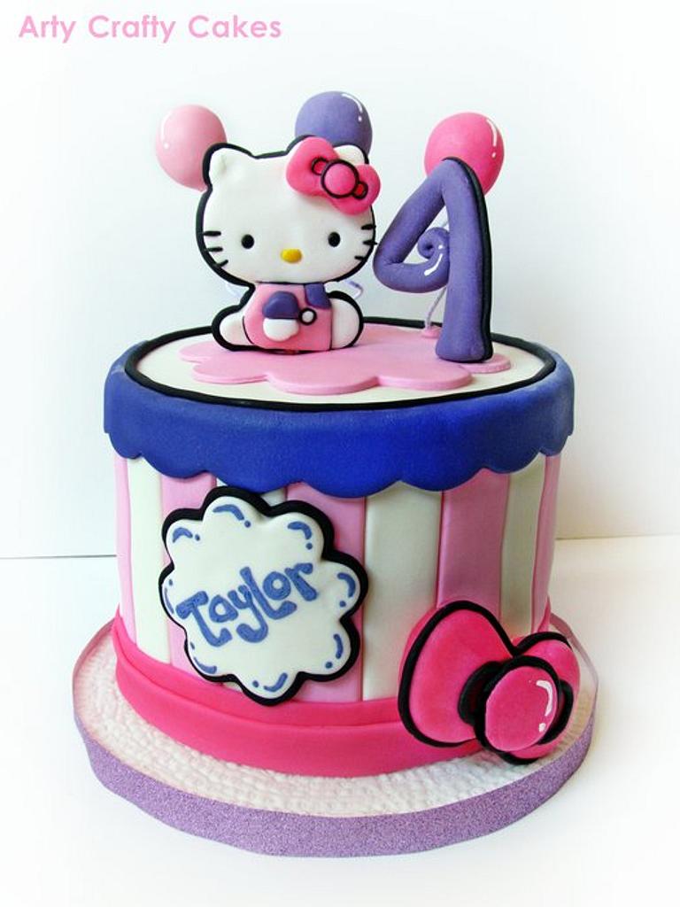 Pink & Purple Hello Kitty cake - Decorated Cake by Maria - CakesDecor