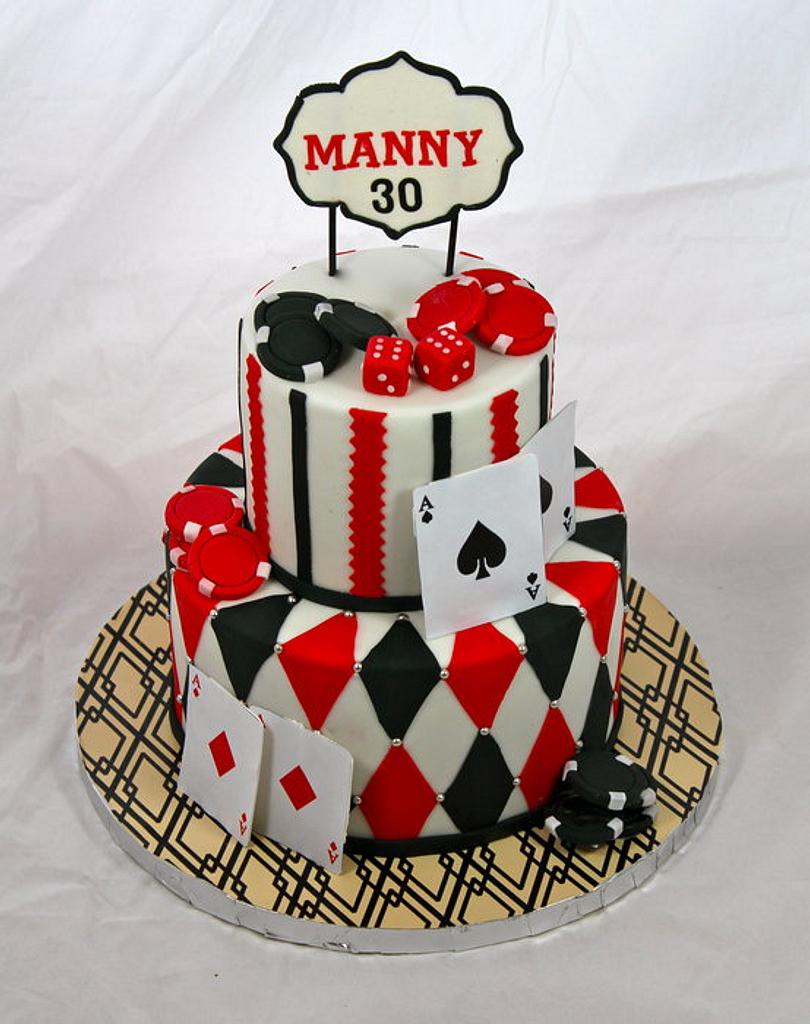 LYNHEVA set of acrylic casino happy birthday cake topper, poker cake  topper, gambling themed birthday party decoration, casino party