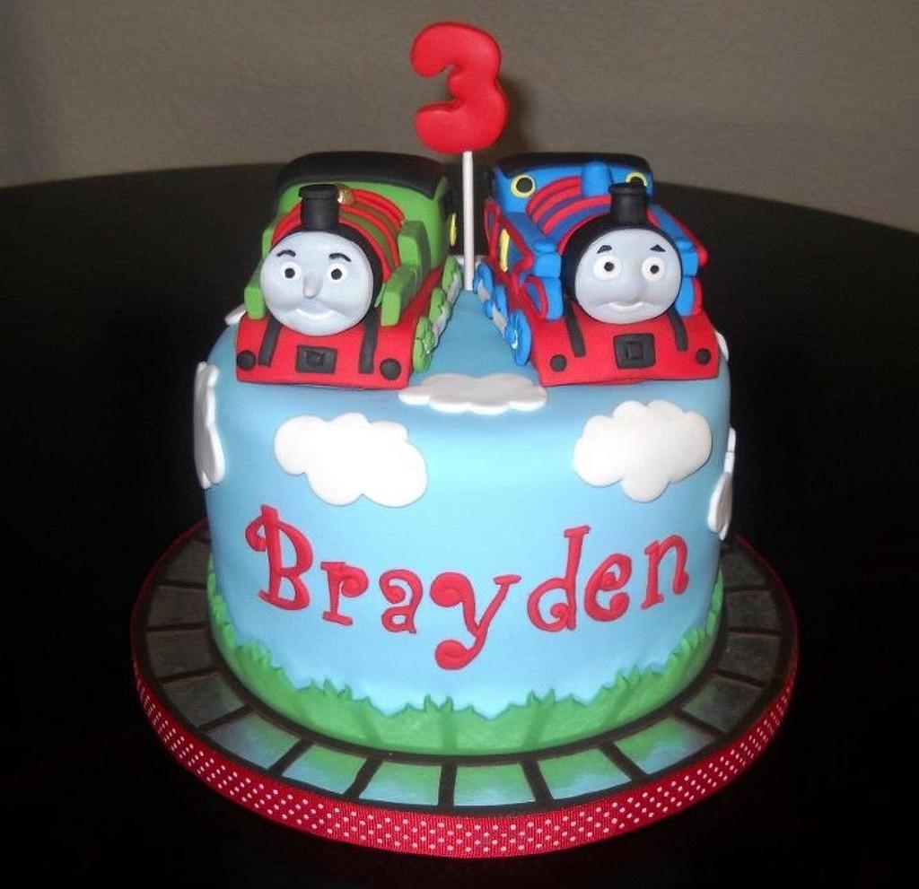 Thomas the train and Percy too cake. | Thomas cakes, Thomas train cake,  Train cake