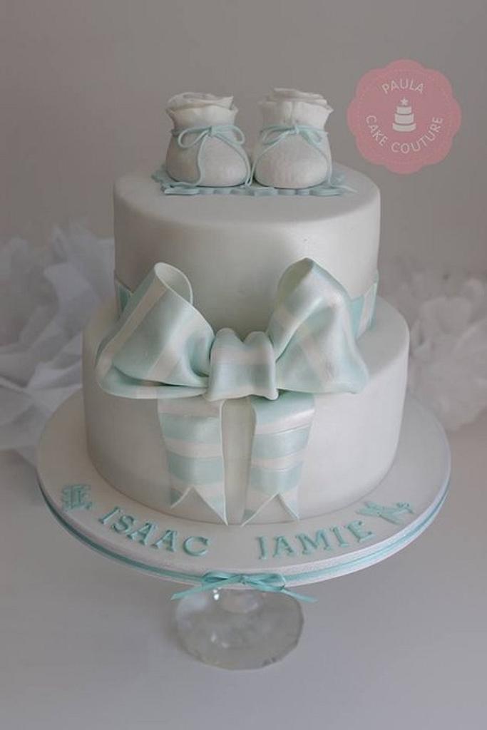 Baby Boys Baptism Cake Cake by Paulacakecouture CakesDecor