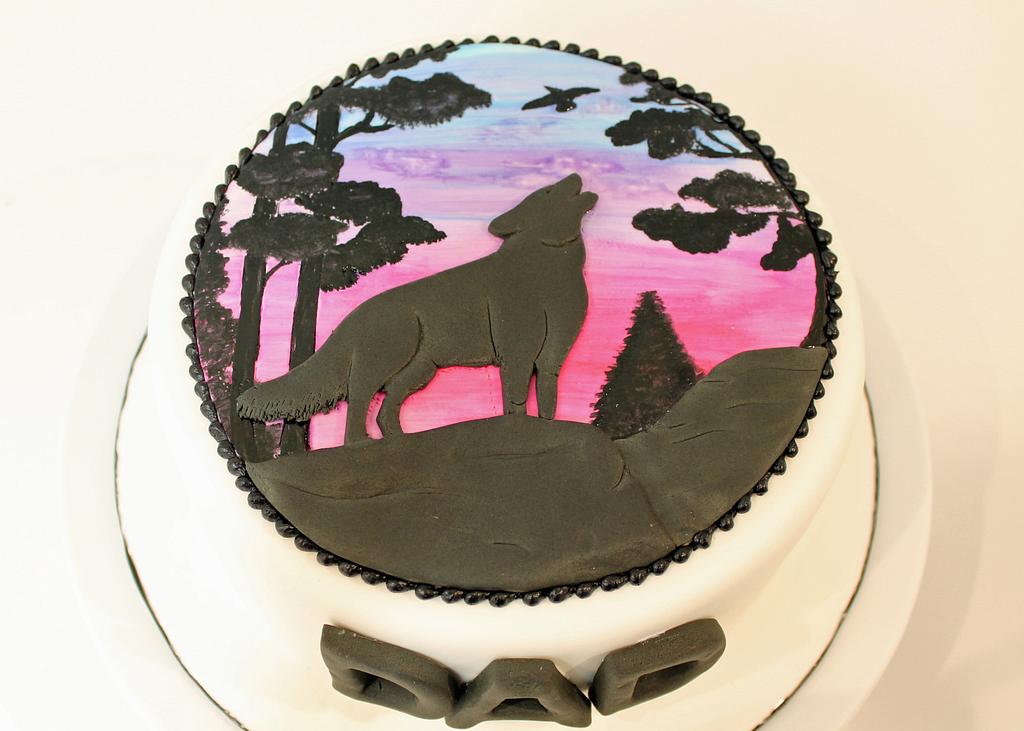 Hand Painted Wolf Cake – Beautiful Birthday Cakes
