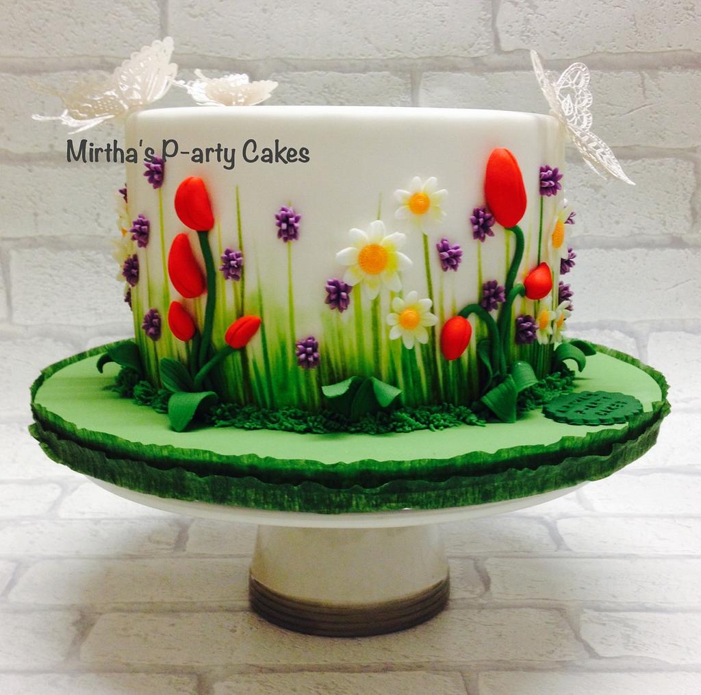 Spring flowers cake! - Cake by Mirthas P-arty Cakes - CakesDecor