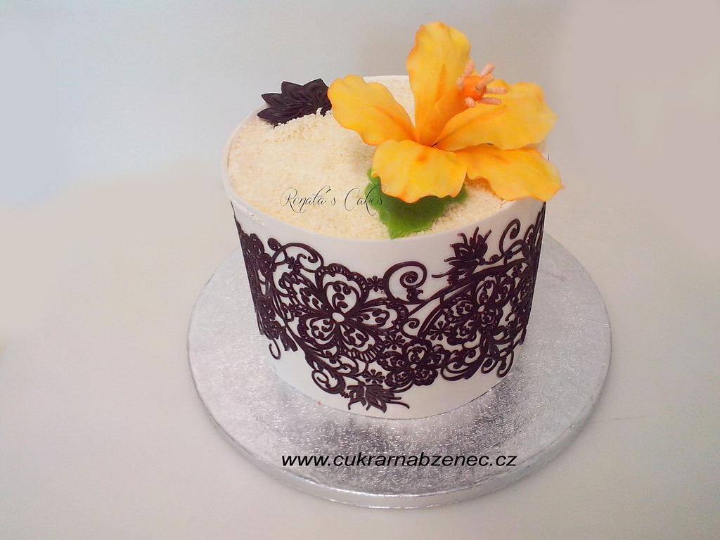 Creative Ideas - DIY Chocolate Lace Flower Cake Decoration