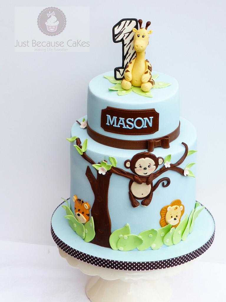 Mod Pod Pop Monkey First Birthday Cake & Smash Cake - - CakesDecor