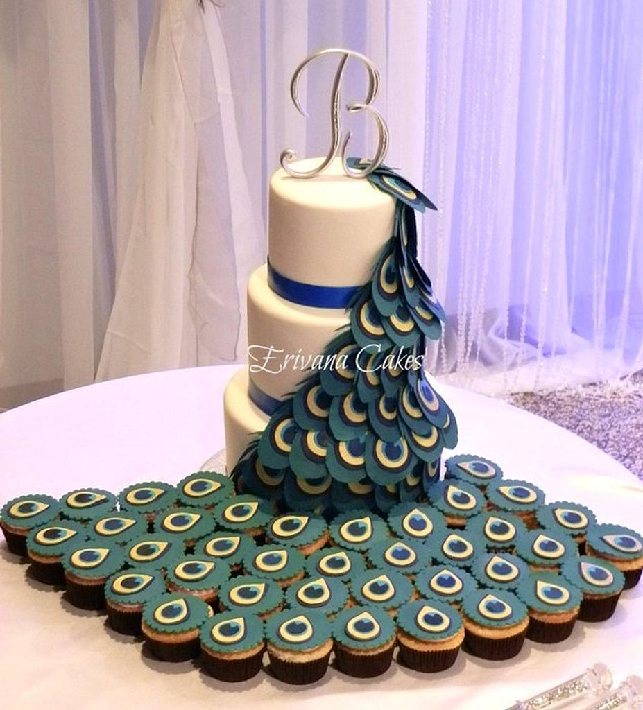 Peacock theme wedding cake - Decorated Cake by pooja1612 - CakesDecor
