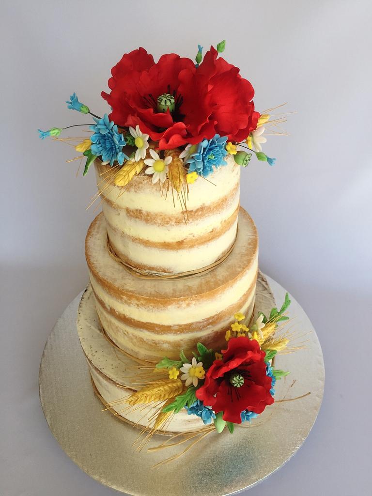 Naked Wedding Cake With Meadow Flowers Cake By Layla A Cakesdecor My Xxx Hot Girl 