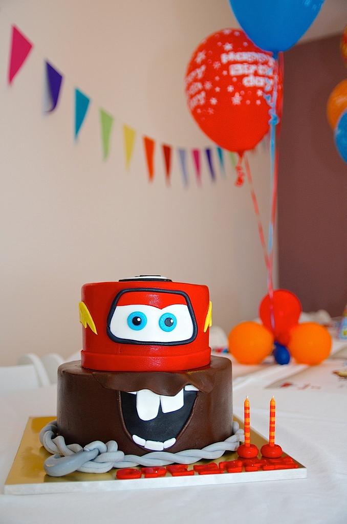 Cars Themed Birthday Cake For My Son S 2nd Birthday Cakesdecor