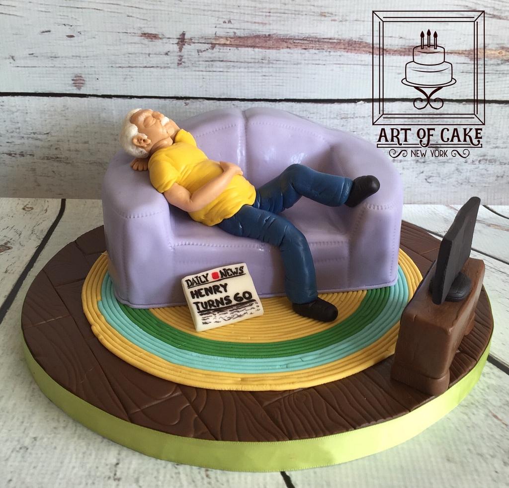 Old Man On A Couch 60th Birthday Cake Cake By Cakesdecor