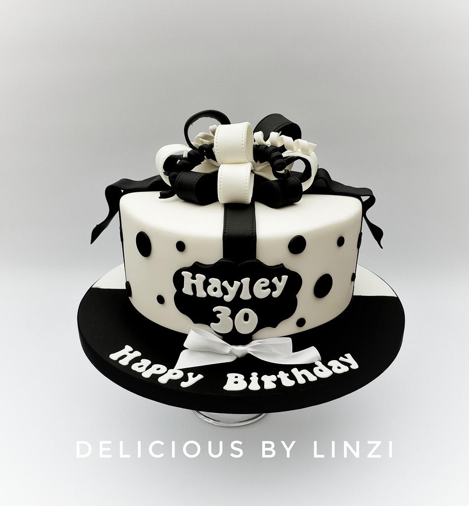 happy birthday cake black and white