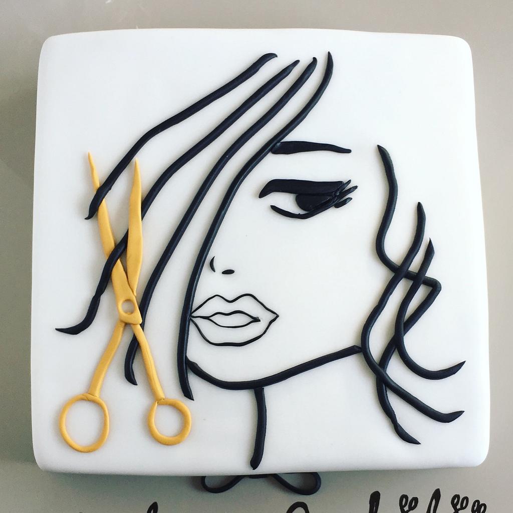 Hair Style haircut hair stylist cake Cake by Agnes CakesDecor
