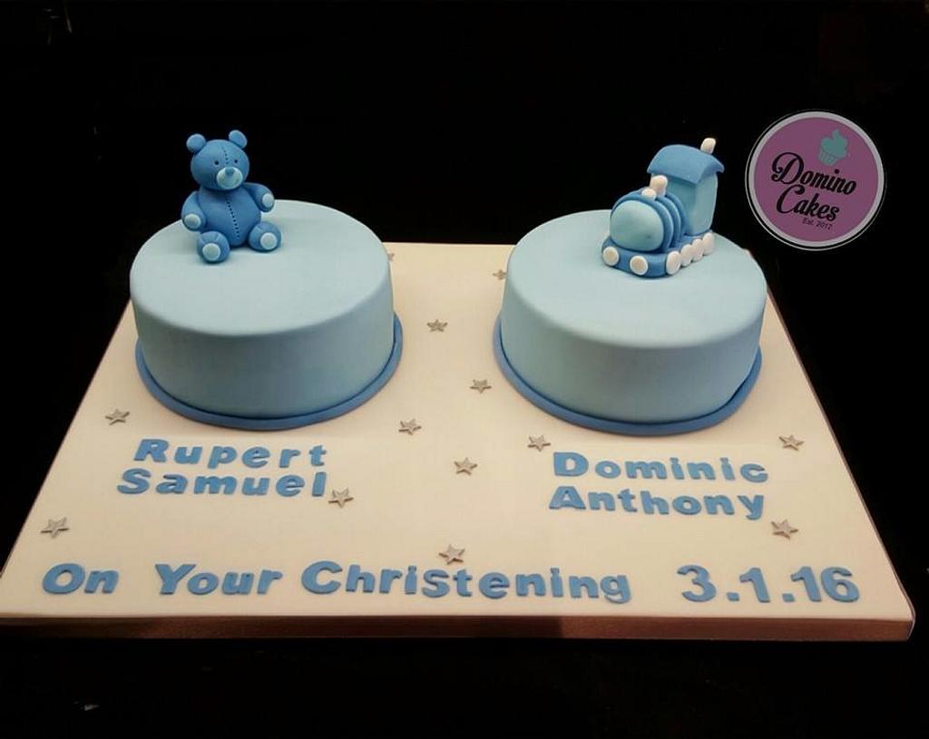 Handmade TWIN Girl & Boy cake topper baby shower TWINS Christening | eBay