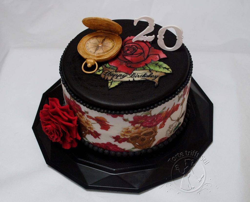 Traditional heart banner tattoo cake. | Gallery posted by MildtooWildCaks |  Lemon8