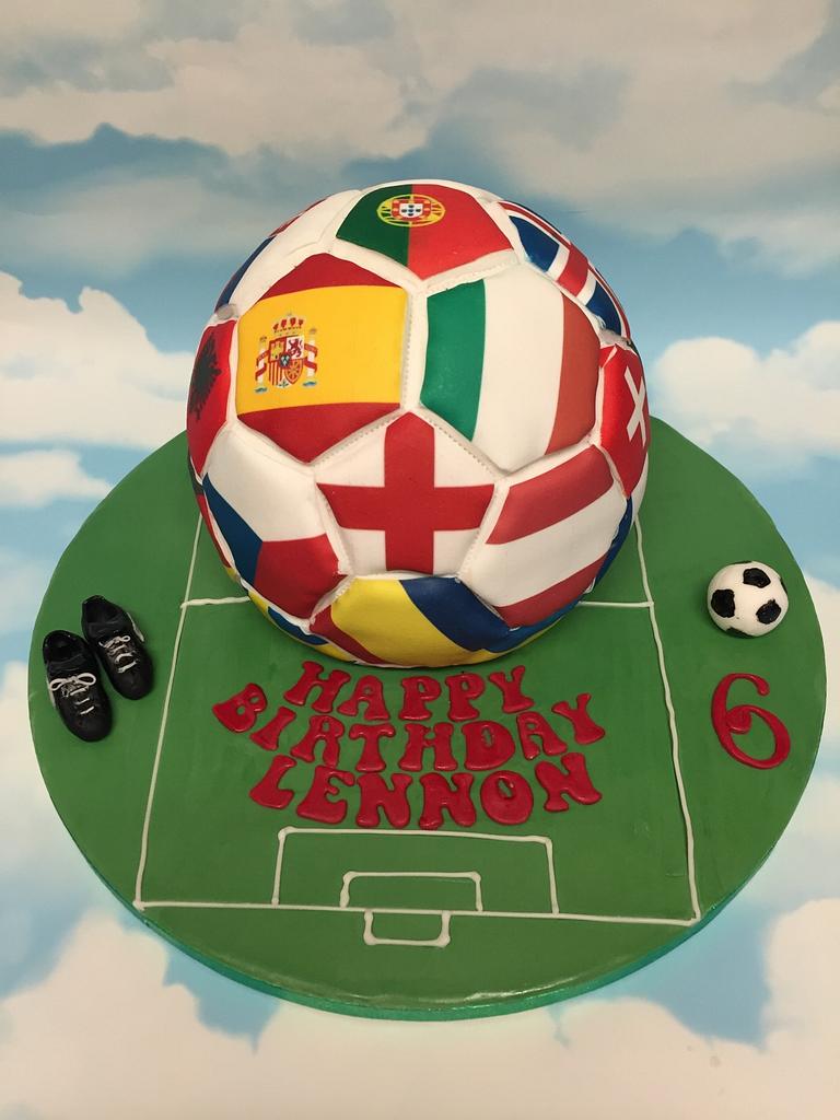 Euro football cake - Decorated Cake by Gwendoline Rose - CakesDecor