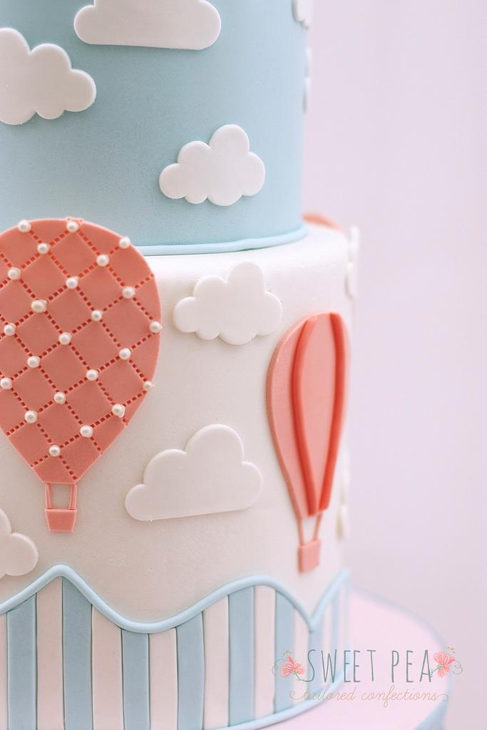 Hot Air Balloon Themed Baby Shower - Cake by Sweet Pea - CakesDecor