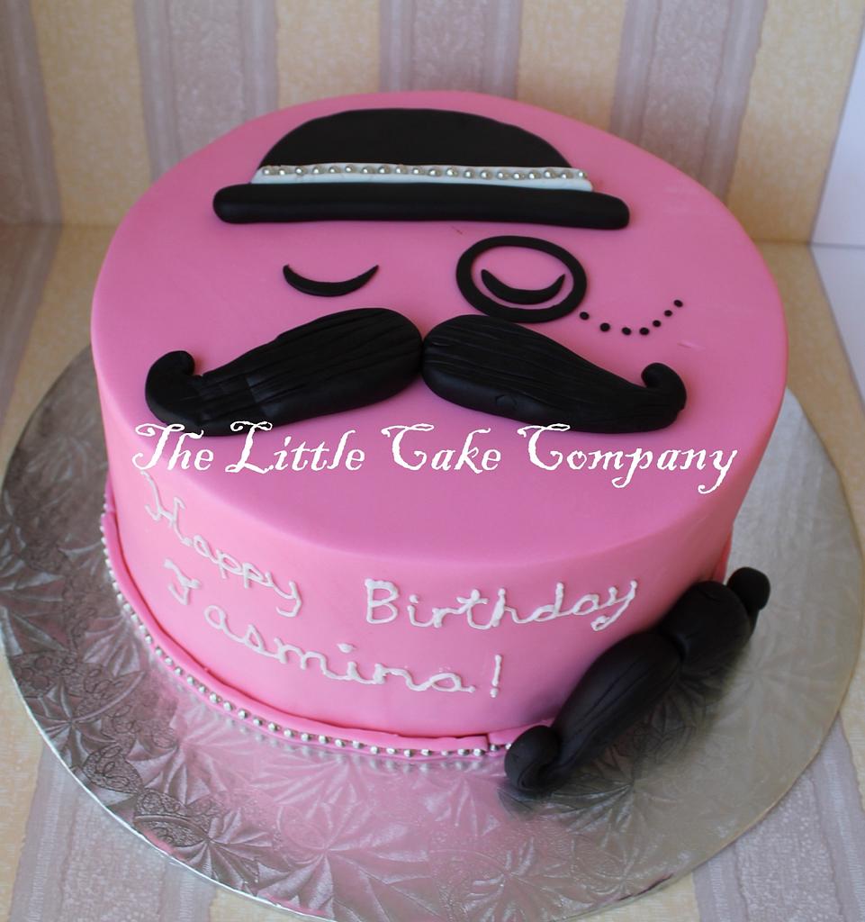 Treats_Cakes and cookies - The beard and moustache man 's birthday cake. .  . . . . . #birthdayboy #beard #mustache #manly #mancake #gentleman #stairs  #coolkids #stars #babygirl #moon #pretty #peach #purple #