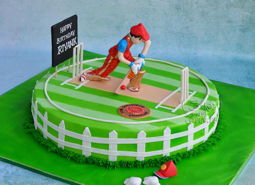 Order Cricket Pitch Design Cake Online From Karan Cakes
